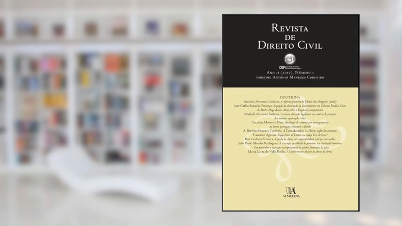 Revista de Direito Civil: N.º 1 (2017), do autor Almedina