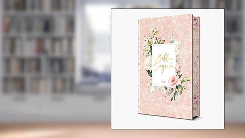 Capa de Bíblia Sagrada Flores Rosa - NVI- Idioma ? : ? Português, do autor João Ferreira de Almeida