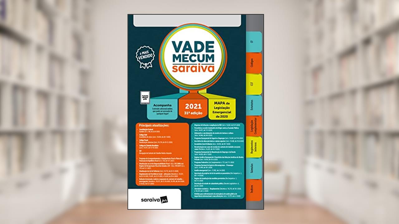 Vade Mecum 2021 Saraiva - Tradicional - 31ª Edição: inclui Mapa de Legislação Emergencial, do autor Editora Saraiva