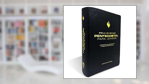 Capa de Bíblia de estudo pentecostal para jovens - Média preta, do autor Vários Autores