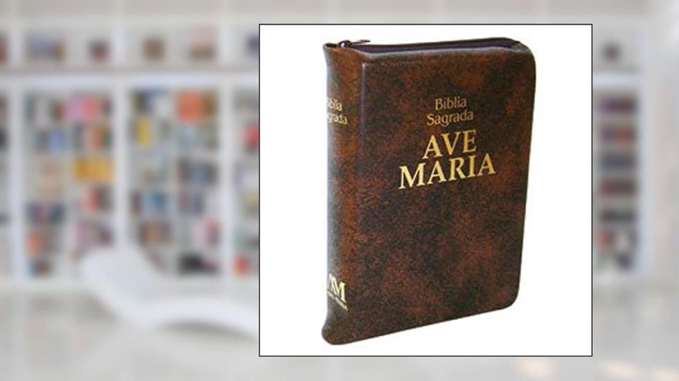 Livro Bíblia Ave Maria de Bolso com Zípper: Zíper - Marrom, do autor Editora Ave-Maria