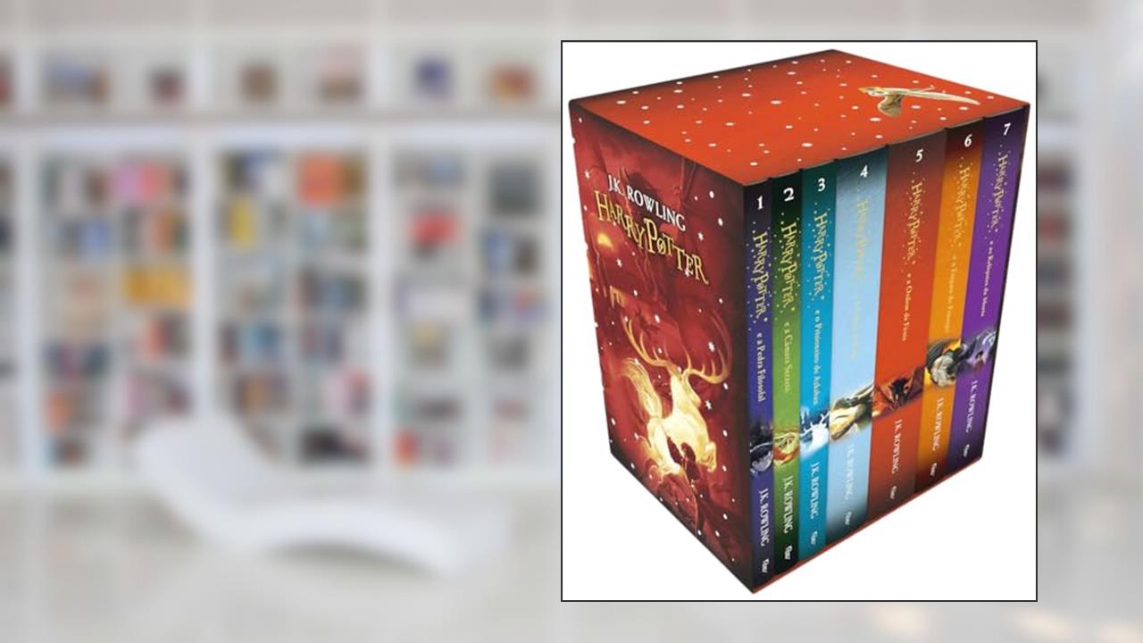 Box Harry Potter vermelho (edição "britânica"), do autor J.K. Rowling