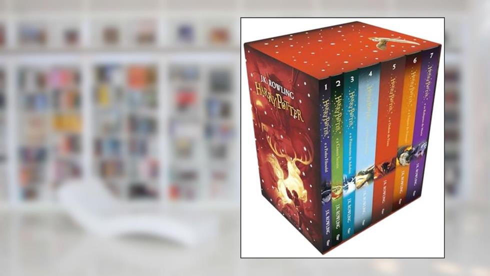 Box Harry Potter vermelho (edição "britânica"), do autor J.K. Rowling