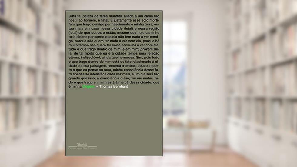 Origem, do autor Thomas Bernhard