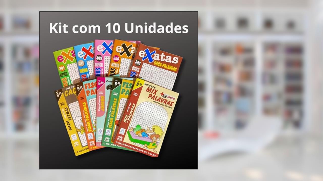 Kit Caça-Palavras com 10 Revistas Nível Fácil/ Médio/ Difícil Ed.1, do autor Edicase Publicações