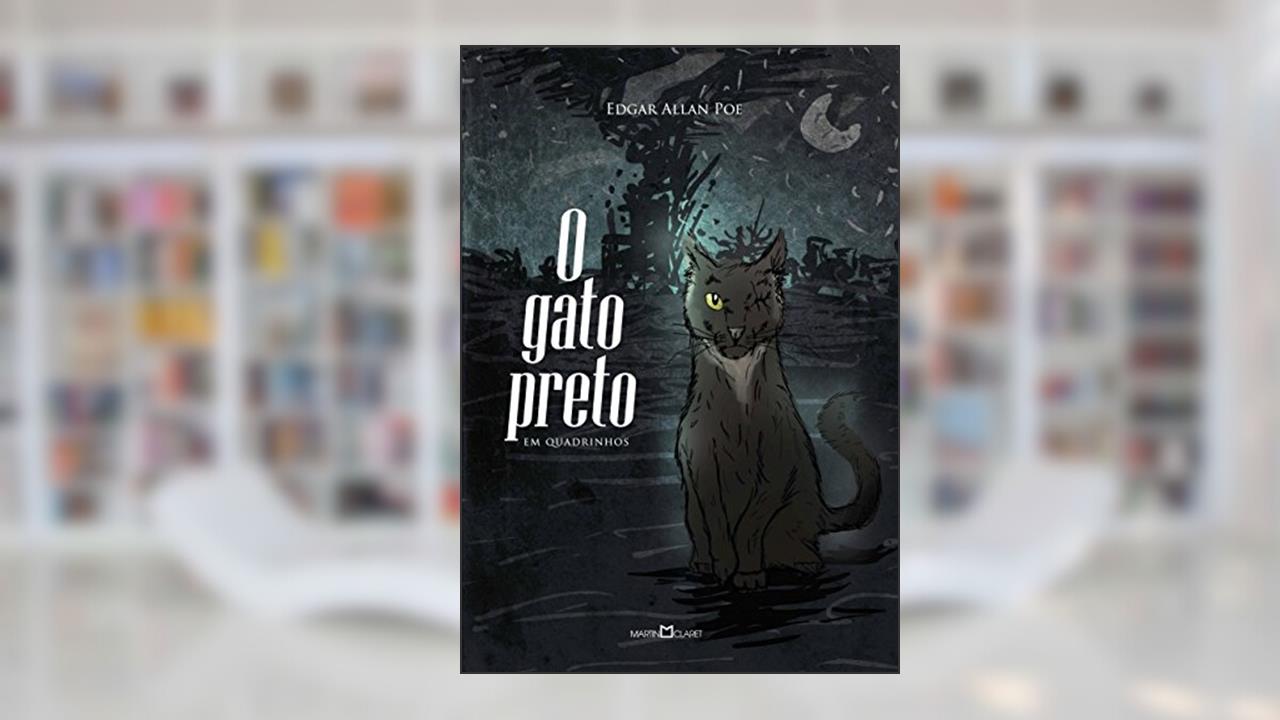 O gato preto em quadrinhos, do autor Edgar Allan Poe