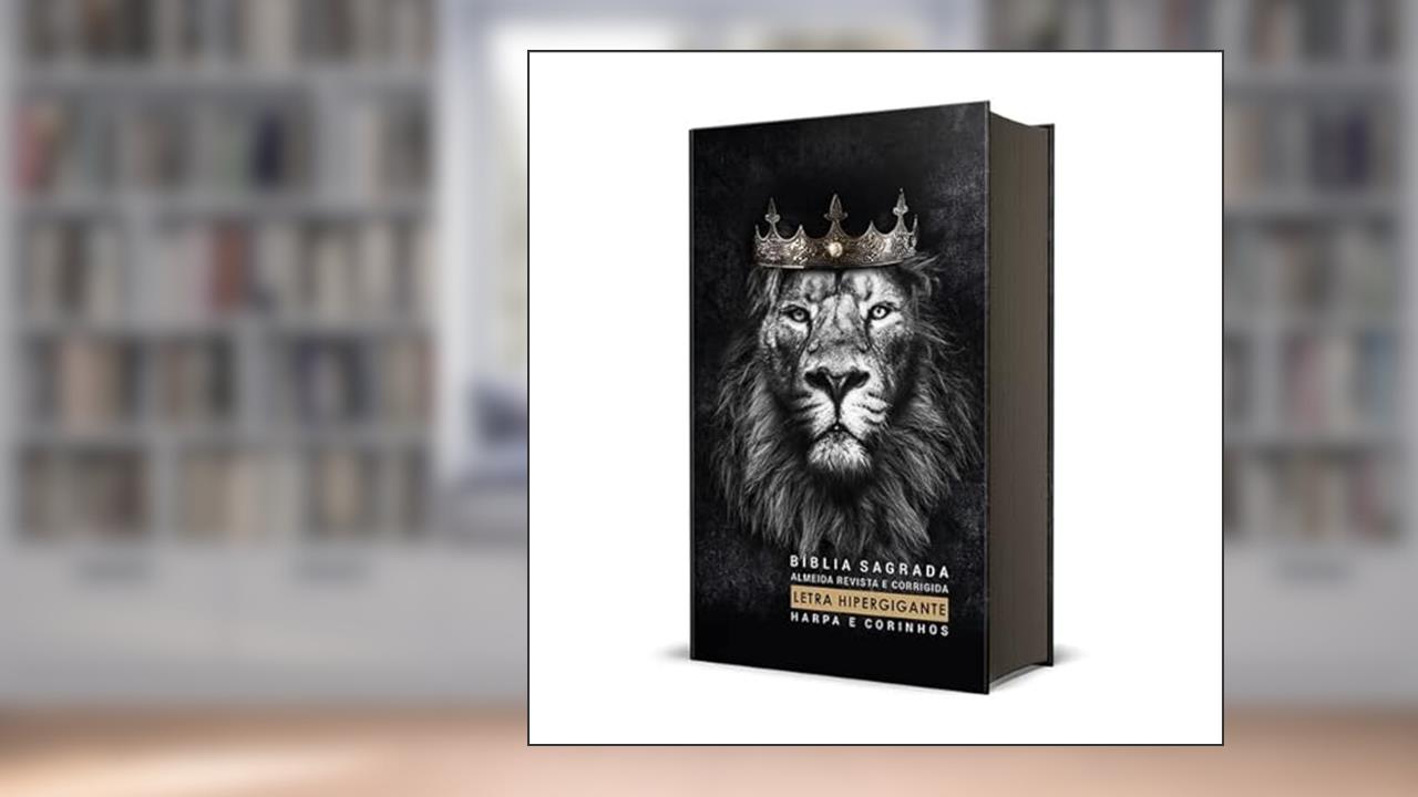 Bíblia Sagrada Letra Hipergigante Rc Harpa e Corinhos Média Capa Dura Leão Rei dos Reis, do autor Não Se Aplica