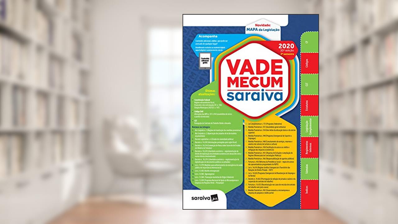 Vade Mecum Saraiva - 30ª Edição - 2020 - 2º Semestre, do autor Editora Saraiva