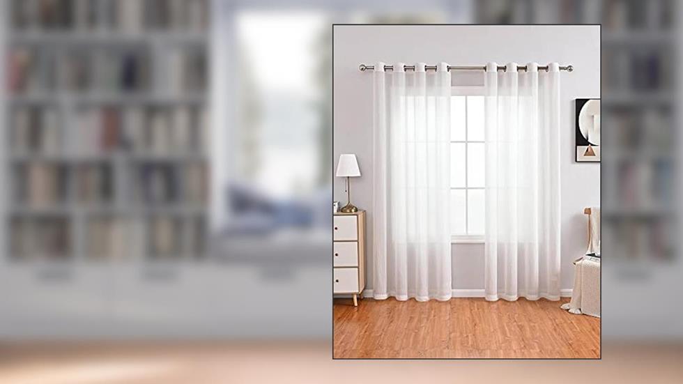 Painéis de Cortina Transparente Branco Quarto - Decoração de Casa Painéis de Voile Sólido com Anel Top 2 Painéis? (inodoro,100 cm de largura e 165 cm de altura), do autor H. A. Cody