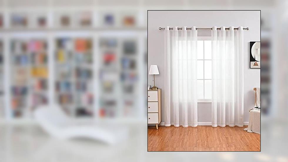 Painéis de Cortina Transparente Branco Quarto - Decoração de Casa Painéis de Voile Sólido com Anel Top 2 Painéis? (inodoro,100 cm de largura e 170 cm de altura), do autor Irving Bacheller