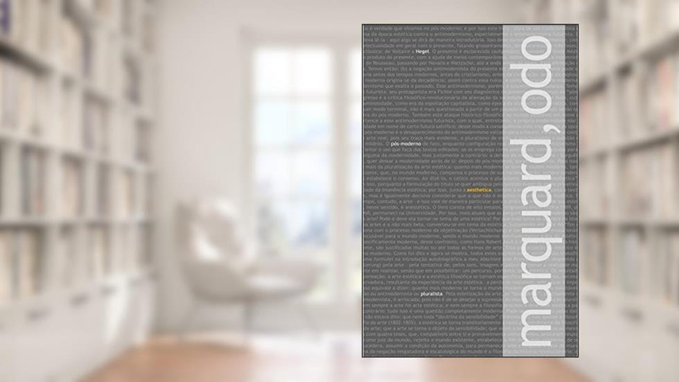 Estética e Anestética: Reflexões Filosóficas, do autor Odo Marquard