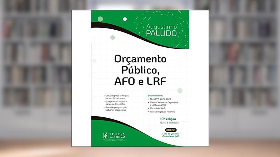 Orçamento Público, AFO e LRF, do autor Augustinho Paludo