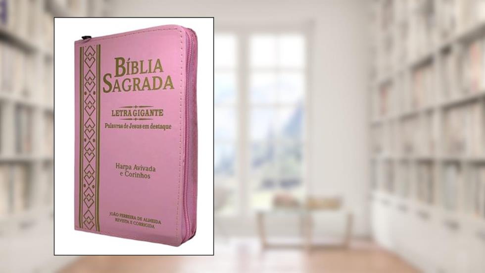 Bíblia Sagrada Letra Grande Gigante Com Índice Rosa Zíper, do autor SB