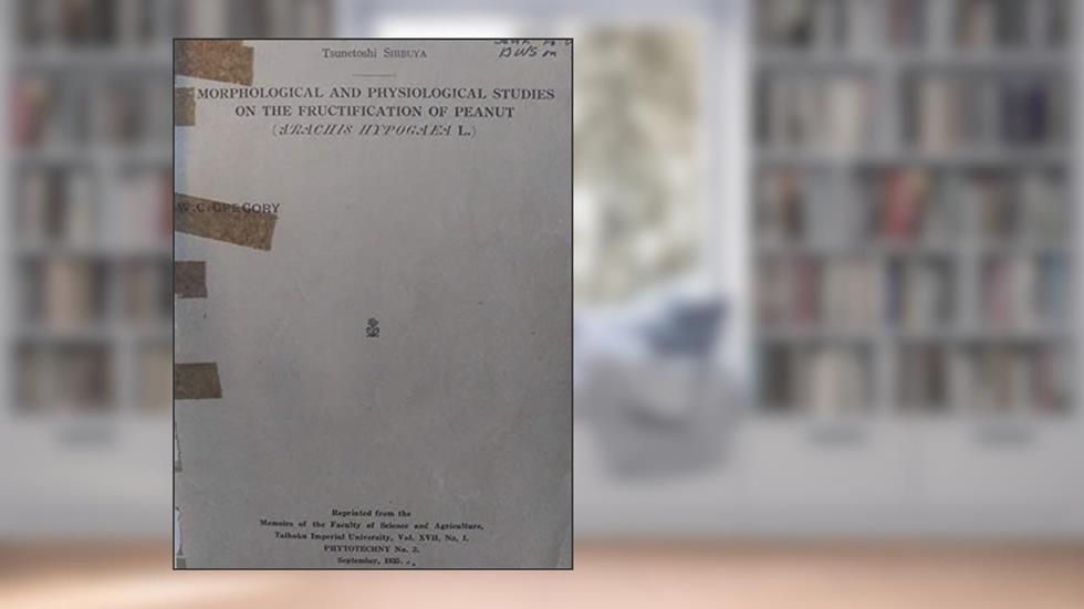 MORPHOLOGICAL ANDPHYSIOLOGICAL STUDIES ON THE FRUCTIFICATION OF PEANUT (ARACHIS HYPOGAEA L.), do autor Tsunetoshi Shibuya