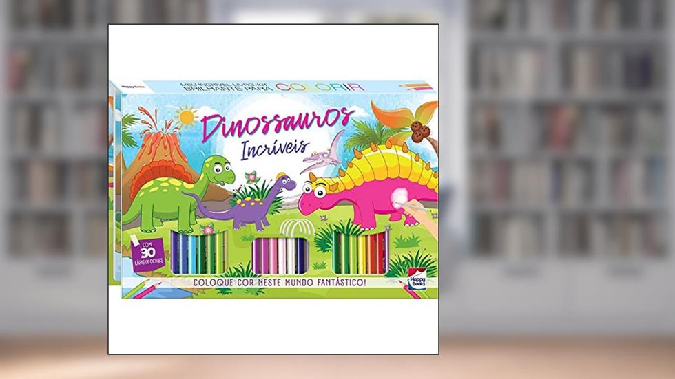 Meu Incrível LIVRO-KIT Brilhante para Colorir: Dinossauros Incríveis, do autor BRIJBASI ART PRESS