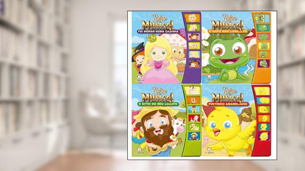 Coleção Livro Musical 4 Vol - Fui morar numa casinha, O sapo não lava o pé, O sítio do seu Lobato, Pintinho amarelinho, do autor Blu Editora