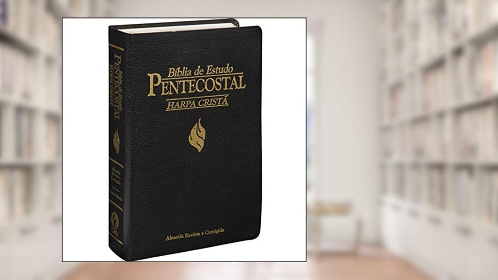 Bíblia de Estudo Pentecostal com Harpa - Couro bonded Preto: Almeida Revista e Corrigida (ARC), do autor Sociedade Bíblica do Brasil
