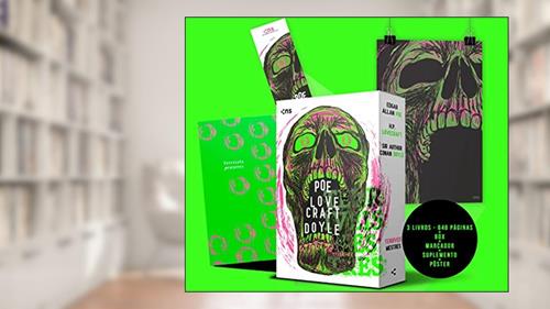Capa de Box Terríveis Mestres (3 livros + pôster + suplemento), do autor Edgar Allan Poe; H.P. Lovecraft; Arthur Conan Doyle