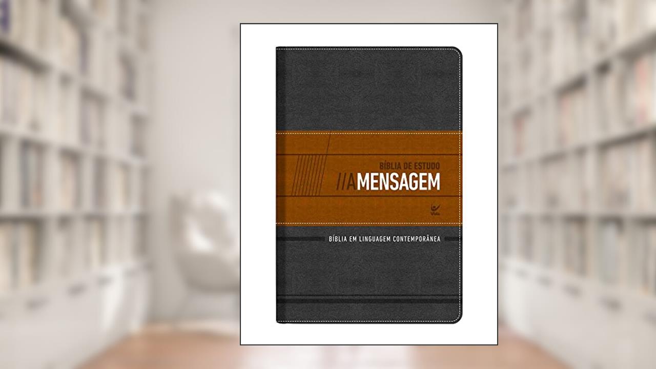 Bíblia de Estudo A Mensagem - Capa Luxo - Grafite e Bege, do autor Eugene H. Peterson