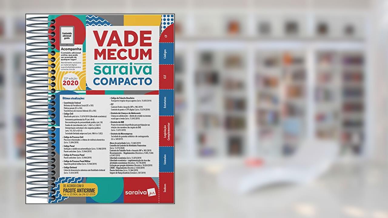 Vade Mecum Saraiva Compacto Espiral 2020 - 22ª Edição: Atualizado Com o Pacote Anticrime, do autor Editora Saraiva