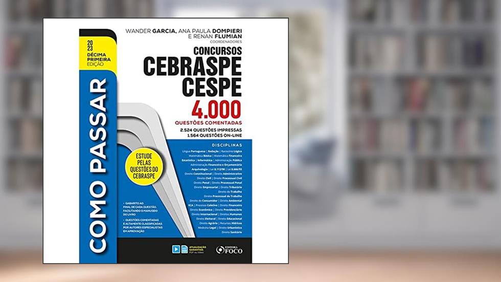 COMO PASSAR EM CONCURSOS CEBRASPE / CESPE - 4.000 QUESTÕES COMENTADAS - 11ª ED - 2023, do autor Aline Satin; Ana Carolina Chamon; André Braga Nader Justo e mais 50 outros
