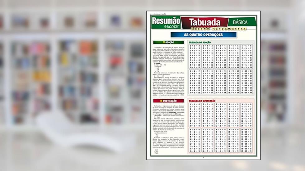 Tabuada Básica, do autor Flávio Barros Pinto