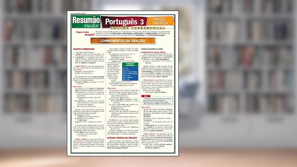 Português 3 - Análise Sintática, do autor Odilon Soares Leme