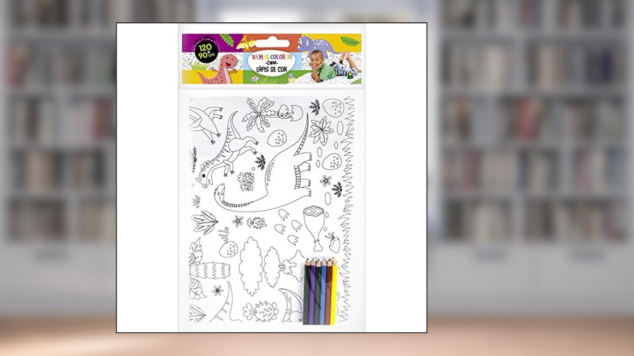 Livro-pôster para Colorir: Dinossauro, do autor Brijbasi Art Press Ltd