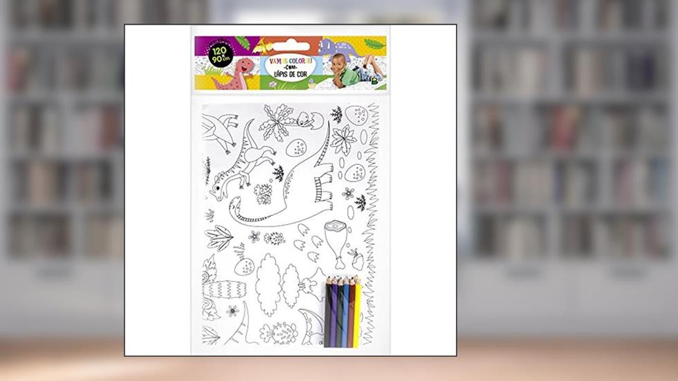 Livro-pôster para Colorir: Dinossauro, do autor Brijbasi Art Press Ltd