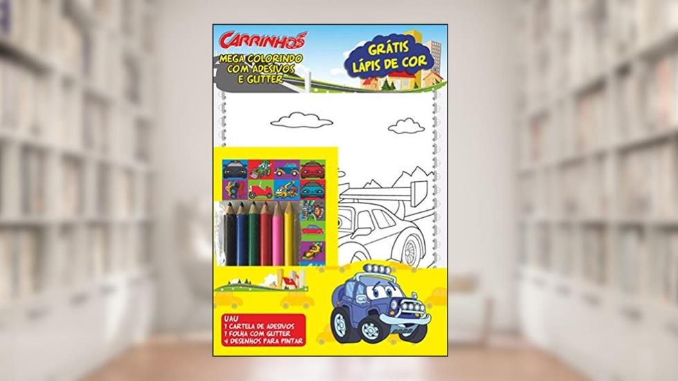 Carrinhos - Mega colorindo com adesivos e glitter, do autor On Line Editora