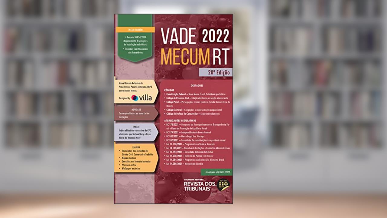Vade Mecum Rt - 20ª Edição (2022), do autor Equipe Rt