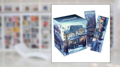 Capa de Box Harry Potter Scholastic - castelo (caixa azul): com 02 marcadores, do autor J.K. Rowling