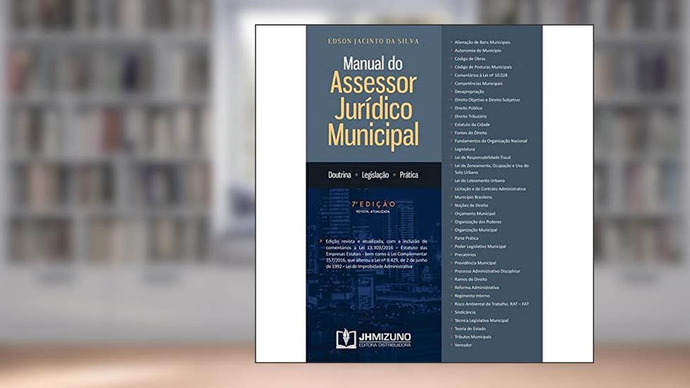 Manual do Assessor Jurídico Municipal, do autor Edson Jacinto da Silva