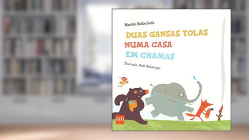 Capa de Duas Gansas Tolas Numa Casa em Chamas, do autor Martin Baltscheit