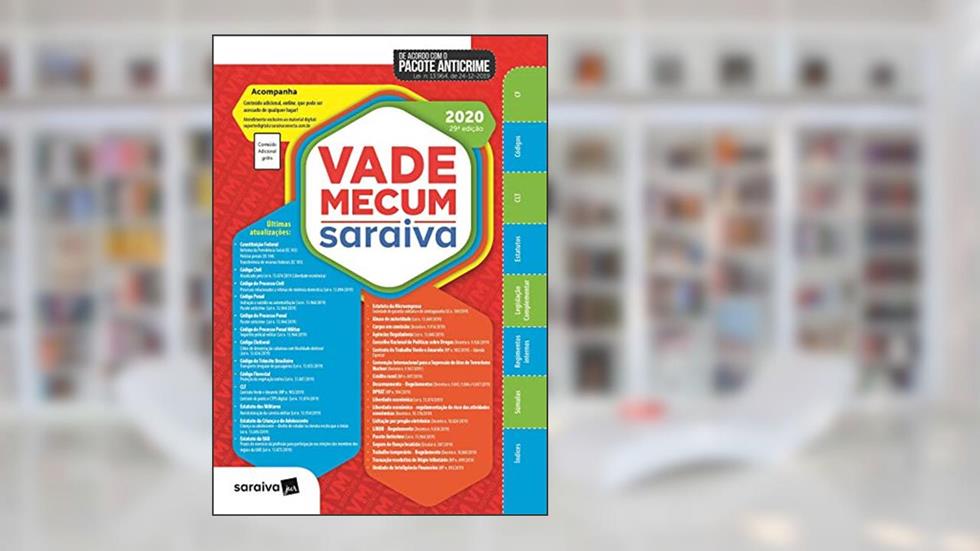Vade Mecum Saraiva 2020 - Tradicional - 29ª Edição: Atualizado Com o Pacote Anticrime, do autor Editora Saraiva