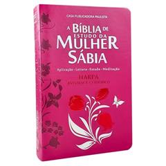 Bíblia da mulher sábia com harpa - tulipa pink, do autor CPP Editora