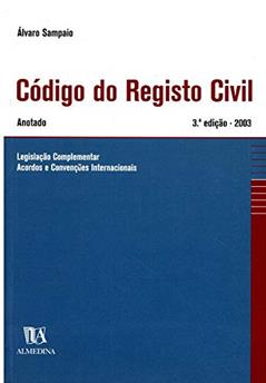Código do Registo Civil: Anotado, do autor Álvaro Sampaio