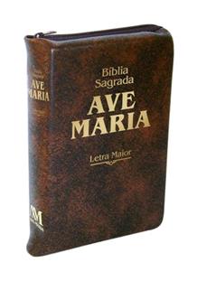 Bíblia letra maior zíper - marrom: Letra Maior - Marrom - Zíper, do autor Editora Ave-Maria