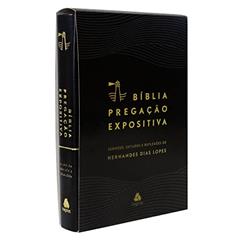 Bíblia Pregação Expositiva | RA |PU luxo preto, do autor Hernandes Dias Lopes