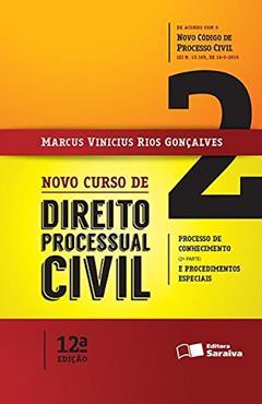 Novo Curso de Direito Processual Civil - Volume 2, do autor Marcus Vinicius Rios Gonçalves