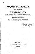 Ler Noc?o~es botanicas das especies de Nicociana, do autor Felix de Avellar Brotero Ler Noc?o~es botanicas das especies de Nicociana, do autor Felix de Avellar Brotero