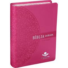 Bíblia Sagrada Letra Grande - Couro sintético Pink: Almeida Revista e Atualizada (ARA), do autor Sociedade Bíblica do Brasil