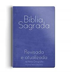 Bíblia revisada e atualizada gigante - Semi luxo azul, do autor João Ferreira de Almeida
