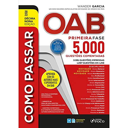 Ler Como Passar na OAB - 1ª Fase - 5.000 Questões Comentadas, do autor Arthur Trigueiros; Bruna Vieira; Eduardo Dompieri; Gabriela R Pinheiro; Gustavo Nicolau; Henrique Subi; Hermes Cramacon; Luiz De Ler Como Passar na OAB - 1ª Fase - 5.000 Questões Comentadas, do autor Arthur Trigueiros; Bruna Vieira; Eduardo Dompieri; Gabriela R Pinheiro; Gustavo Nicolau; Henrique Subi; Hermes Cramacon; Luiz De
