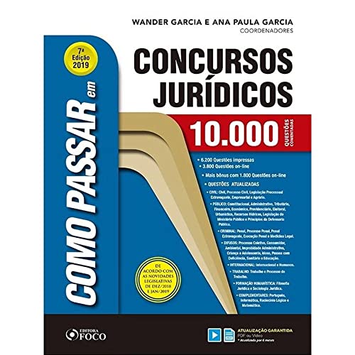 Ler Como passar em concursos jurídicos - 10.000 questões comentadas - 7ª edição- 2019, do autor Vários Autores