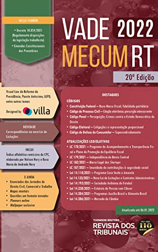 Ler Vade Mecum Rt - 20ª Edição (2022), do autor Equipe Rt Ler Vade Mecum Rt - 20ª Edição (2022), do autor Equipe Rt