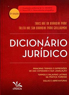 Dicionário Jurídico, do autor Thais Hae Ok Brandini Park